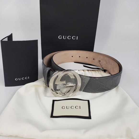 gray gucci belt